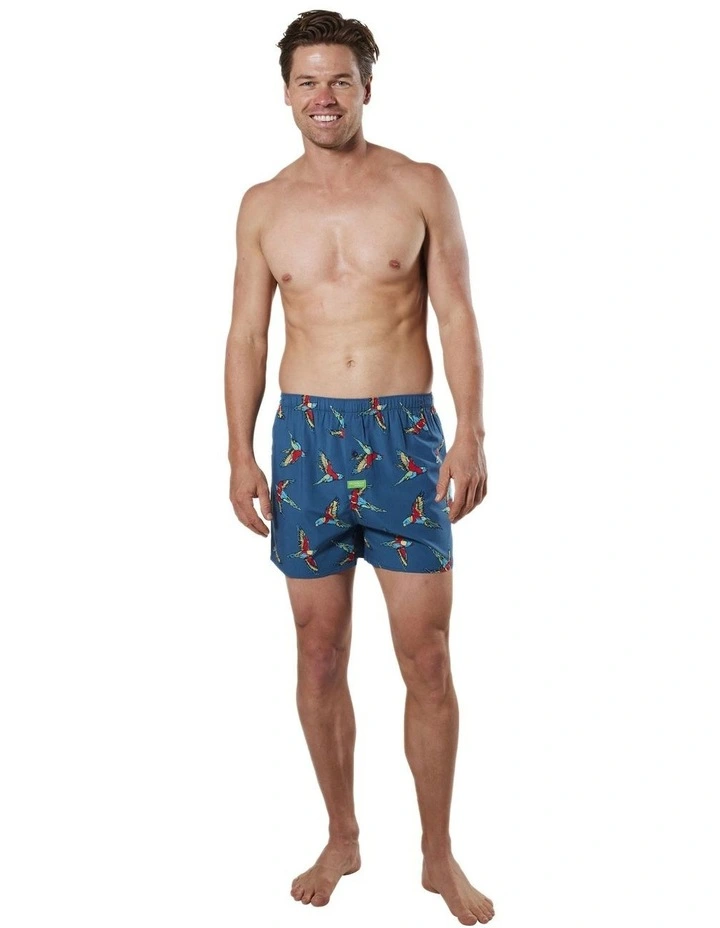 Men's Lorikeets Bamboo Boxer Short In Blue/Multi 7 Men's Lorikeets Bamboo Boxer Short In Blue/Multi - Image 5