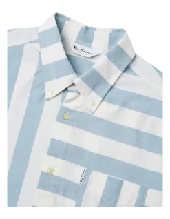 Ben Sherman Patchwork Candy Stripe Short Sleeve Shirt In White/Blue 12 Ben Sherman Patchwork Candy Stripe Short Sleeve Shirt In White/Blue -Men Clothing Store 928393390 5 720x928