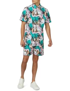 Ben Sherman Summer Foliage Short Sleeve Mod Shirt In Black -Men Clothing Store 928395550 4 720x928