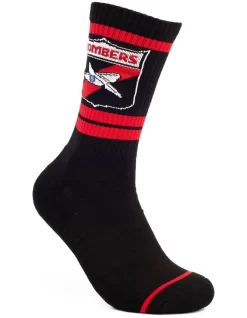 Essendon Bombers Heritage Sneaker Socks 2 Pack Cotton In Red/Black -Men Clothing Store 928579060 3 720x928
