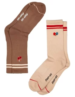 Beer Pong Sneaker Socks 2 Pack In Brown