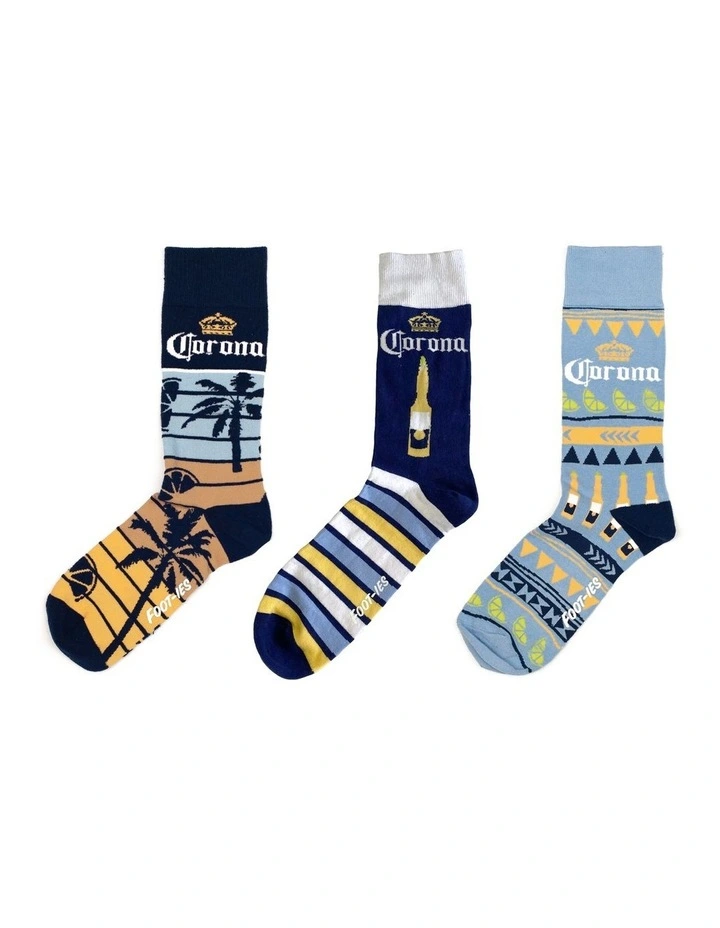 Corona Summer Socks Gift Box 3 Pack In Multi 3 Corona Summer Socks Gift Box 3 Pack In Multi