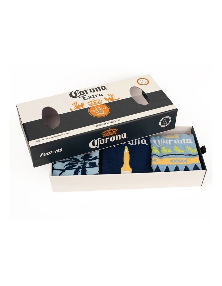 Corona Summer Socks Gift Box 3 Pack In Multi 4 Corona Summer Socks Gift Box 3 Pack In Multi - Image 2