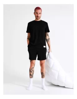 Jack & Jones Basic Short Sleeve Tee And Shorts Set In Black