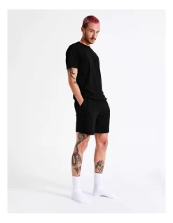 Jack & Jones Basic Short Sleeve Tee And Shorts Set In Black -Men Clothing Store 928631890 4 720x928