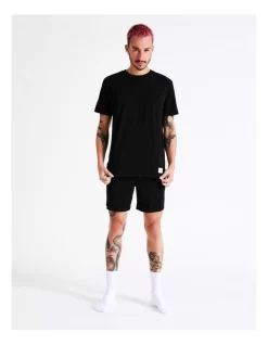 Jack & Jones Basic Short Sleeve Tee And Shorts Set In Black -Men Clothing Store 928631890 5 720x928