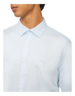 Calvin Klein Nevertuck Long Sleeve Plain Poplin Shirt In Sky -Men Clothing Store 928886140 4 720x928