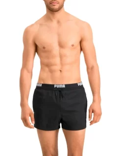 Puma Logo Band Swim Short In Black