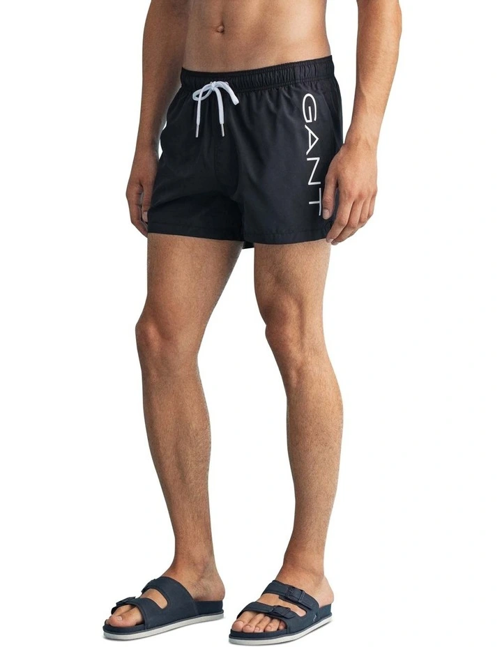 Gant Lightweight Logo Swim Short In Black 3 Gant Lightweight Logo Swim Short In Black