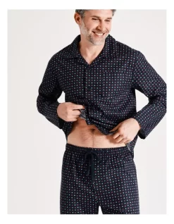 Long Sleeve Poplin Softwash Pj Set In Classic Neat Navy -Men Clothing Store 932970880 4 720x928