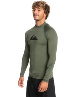 Quiksilver All Time Long Sleeve Upf 50 Rash Vest In Thyme -Men Clothing Store 933863590 3 720x928