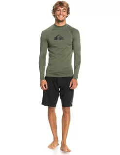 Quiksilver All Time Long Sleeve Upf 50 Rash Vest In Thyme -Men Clothing Store 933863590 4 720x928