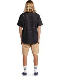 Quiksilver Spaced Out Short Sleeve Shirt In Tarmac -Men Clothing Store 933867370 3 720x928