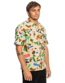Quiksilver Natas Blank Short Sleeve Shirt In Birch Multi -Men Clothing Store 933868270 3 720x928