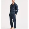 Long Sleeve Sateen PJ Set In Navy Diamond 1 Long Sleeve Sateen PJ Set In Navy Diamond -Men Clothing Store 934046290 1 720x928