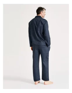 Long Sleeve Sateen PJ Set In Navy Diamond 11 Long Sleeve Sateen PJ Set In Navy Diamond -Men Clothing Store 934046290 5 720x928