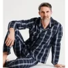 Long Sleeve Poplin Softwash PJ Set In Classic Check Navy 2 Long Sleeve Poplin Softwash PJ Set In Classic Check Navy -Men Clothing Store 934046560 1 720x928