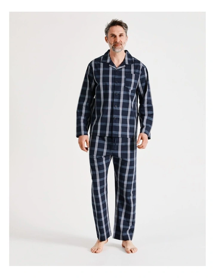 Long Sleeve Poplin Softwash PJ Set In Classic Check Navy 4 Long Sleeve Poplin Softwash PJ Set In Classic Check Navy - Image 2