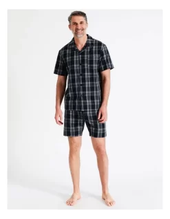 Short Sleeve Softwash Poplin PJ Set In Beach Check
