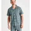 Short Sleeve Softwash Poplin PJ Set In Plaid Check -Men Clothing Store 934047190 1 720x928
