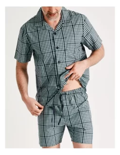 Short Sleeve Softwash Poplin PJ Set In Plaid Check -Men Clothing Store 934047190 6 720x928
