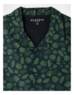 Short Sleeve Softwash Poplin PJ Set In Tropical Leaves -Men Clothing Store 934047280 3 720x928