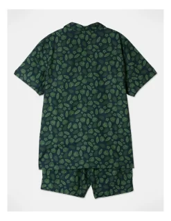Short Sleeve Softwash Poplin PJ Set In Tropical Leaves -Men Clothing Store 934047280 7 720x928