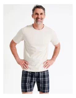 Short Sleeve Soft Wash Tee & Short Set In Beach Check