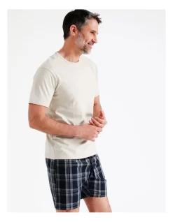 Short Sleeve Soft Wash Tee & Short Set In Beach Check -Men Clothing Store 934047460 5 720x928