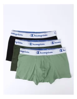 Champion Cotton Trunks 3 Pack In Green