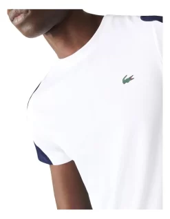 Lacoste Technical Poly T-Shirt In White/Navy -Men Clothing Store 937863010 5 720x928
