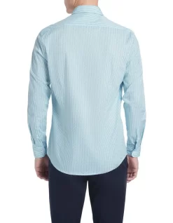 Samos Slim Stretch Shirt In White/Blue -Men Clothing Store 939597940 3 720x928