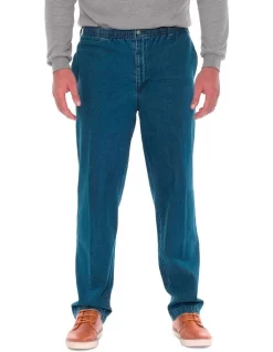 Elasticated Waist Denim Pant Blue