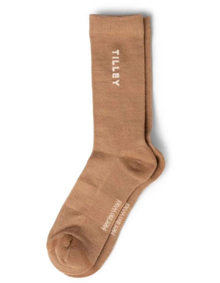 Tilley Merino Outdoor Sock In Camel 4 Tilley Merino Outdoor Sock In Camel - Image 2