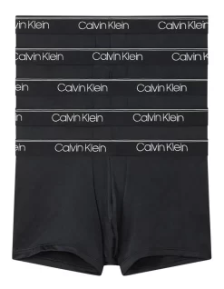 Calvin Klein 5 Pack Micro Stretch Low Rise Trunks In Black