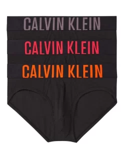 Calvin Klein Intense Power Cotton Briefs 3 Pack In Black Multi