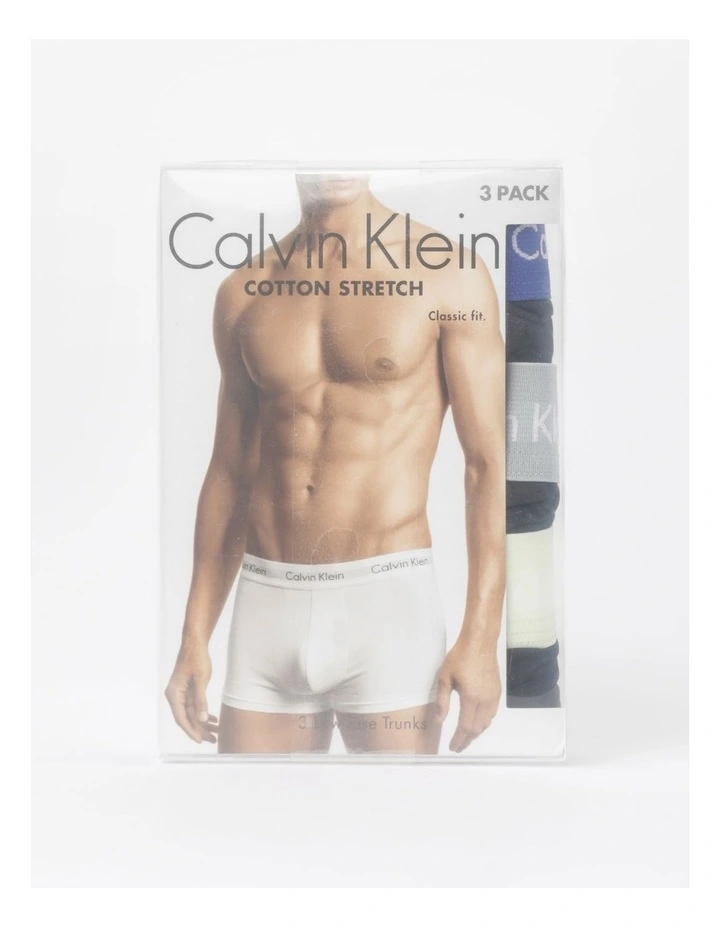 Calvin Klein Cotton Stretch Low Rise Trunks 3 Pack In Multi 3 Calvin Klein Cotton Stretch Low Rise Trunks 3 Pack In Multi