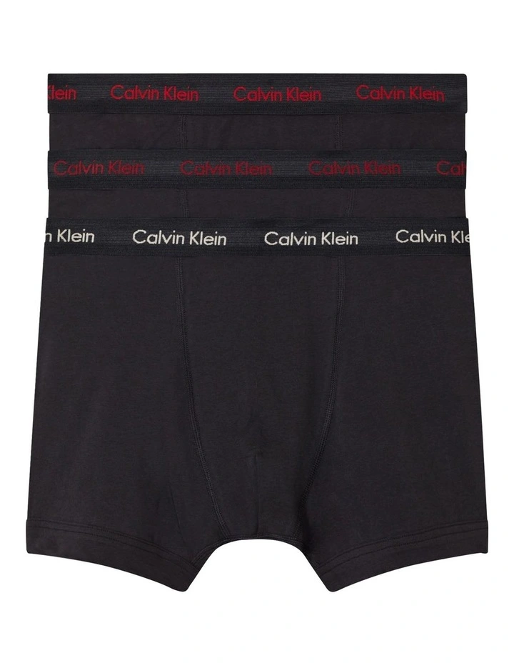 Calvin Klein Cotton Stretch Trunks 3 Pack In Black 3 Calvin Klein Cotton Stretch Trunks 3 Pack In Black