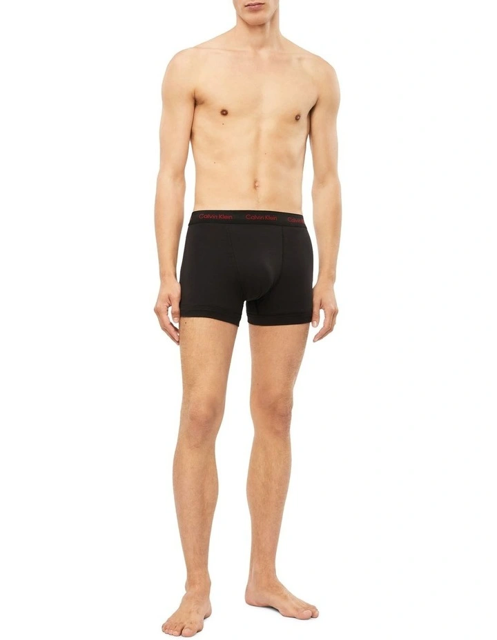 Calvin Klein Cotton Stretch Trunks 3 Pack In Black 4 Calvin Klein Cotton Stretch Trunks 3 Pack In Black - Image 2