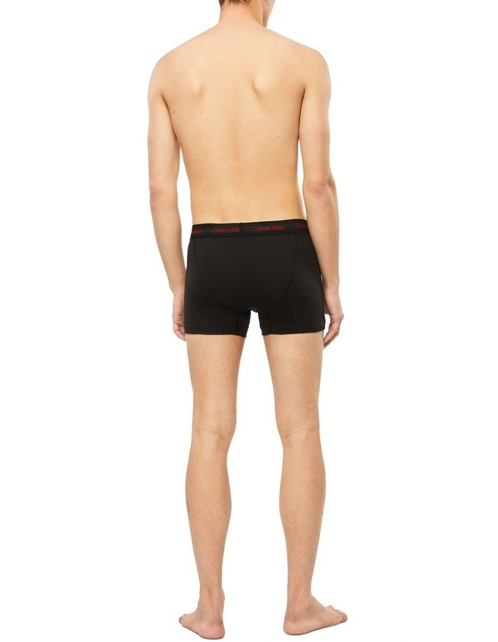 Calvin Klein Cotton Stretch Trunks 3 Pack In Black 5 Calvin Klein Cotton Stretch Trunks 3 Pack In Black - Image 3