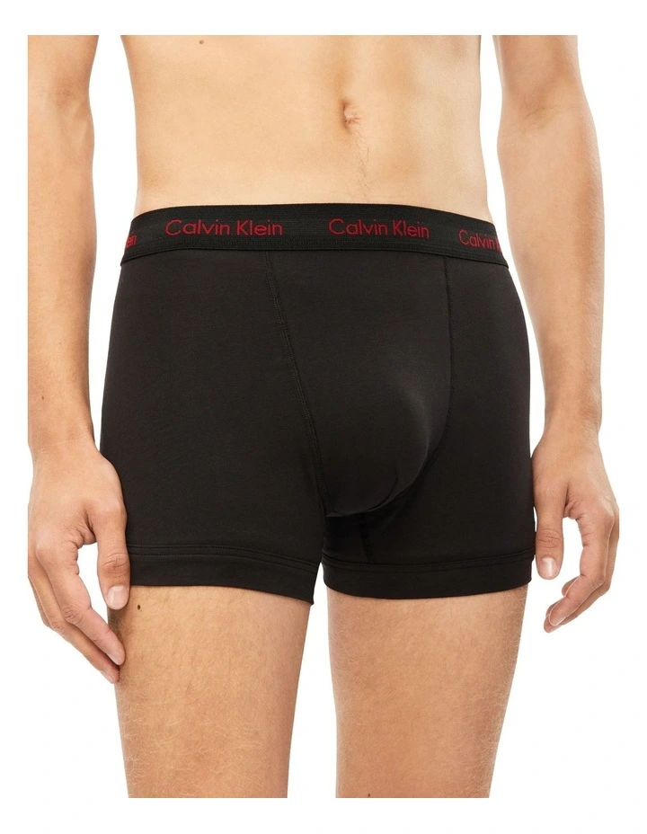 Calvin Klein Cotton Stretch Trunks 3 Pack In Black 7 Calvin Klein Cotton Stretch Trunks 3 Pack In Black - Image 5