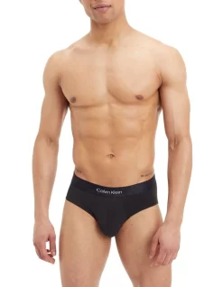 Calvin Klein Embossed Icon Cotton Hip Brief In Black