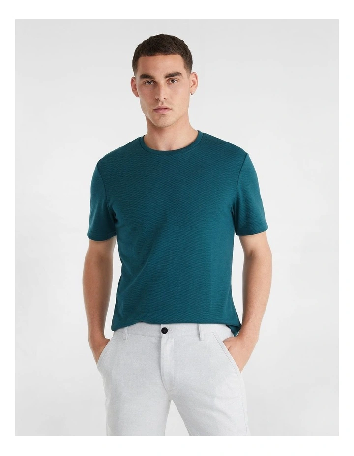 Mesh Textured Tee In Teal 3 Mesh Textured Tee In Teal