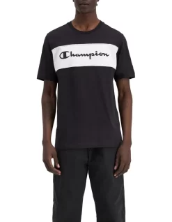 Champion EU Rochester Panel Tee In Black