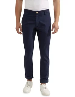Oxford Stretch Organic Cotton Skinny Fit Chinos In Navy