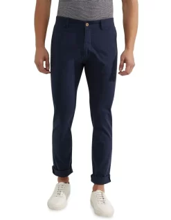 Oxford Danny Casual Organic Cotton Chinos In Navy
