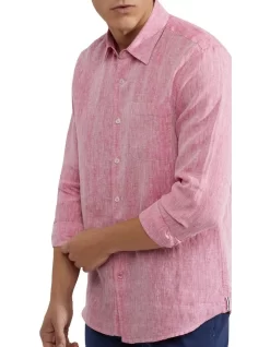 Oxford Holloway Pure Linen Shirt In Pink -Men Clothing Store 948738610 4 720x928