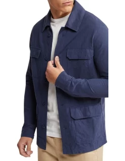 Oxford Alister Linen Cotton Overshirt In Navy 11 Oxford Alister Linen Cotton Overshirt In Navy -Men Clothing Store 948739330 4 720x928