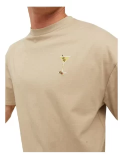 Jack & Jones Cocktail Embroidered Short Sleeve Crew Neck Tee In Chateau Crockery -Men Clothing Store 950192470 4 720x928