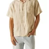 Kole Linen Shirt In Ochre Stripe -Men Clothing Store 950262040 1 720x928